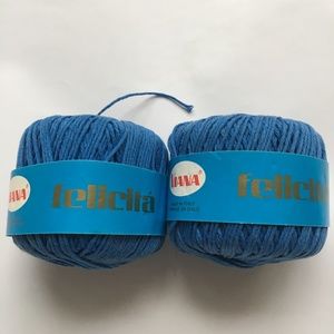 Lot of 2 Viana Felicita Blue 40 gms 68 Meters 100% Cotton Made in Italy